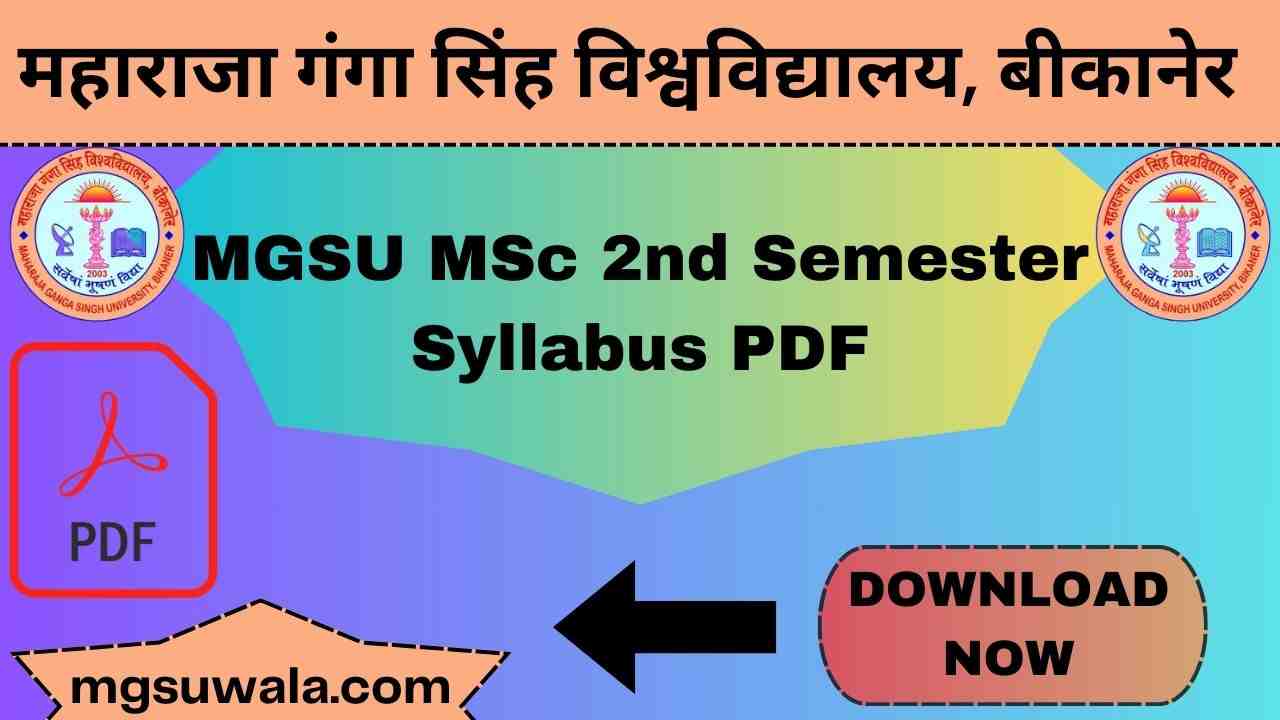 MGSU MSc 2nd Semester Syllabus 2025 pdf Download