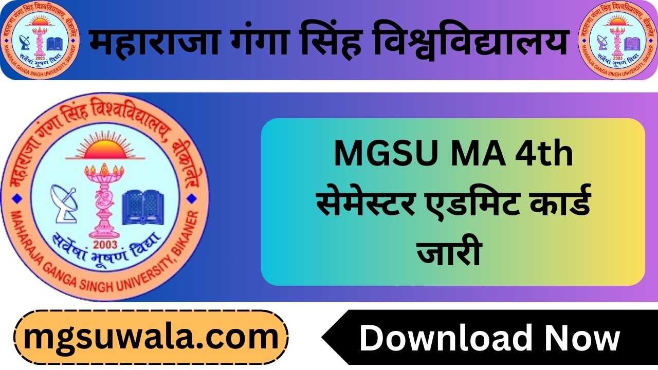 MGSU MA 4th Semester Admit Card 2025